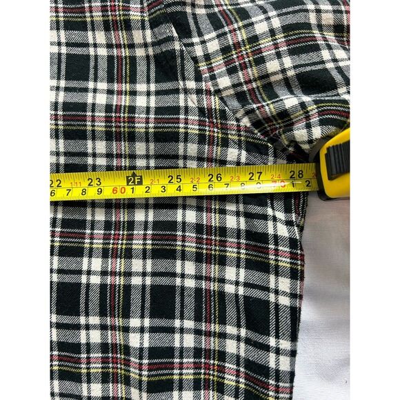 Ralph Lauren Black Long Sleeve Flannel Shirt Black White Plaid Mens Large - Picture 10 of 13